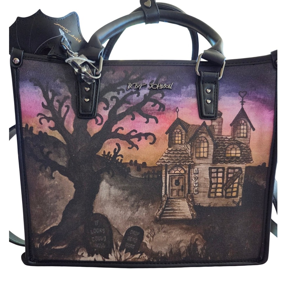 Betsey Johnson Satchel Multi New Haunted House Spooky Gothic BM30840